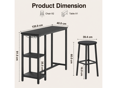 Bar Table and Stools Set Dining Desk Kitchen Chairs