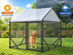Dog Run Outdoor Kennel with Roof Cover