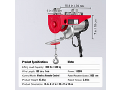 Electric Hoist Winch 600kg