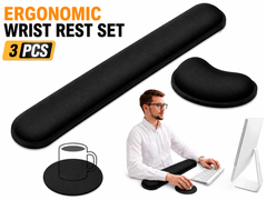 Memory Foam Keyboard Wrist Rest Set