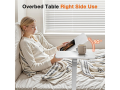 Adjustable Overbed Table with Tilting Desktop