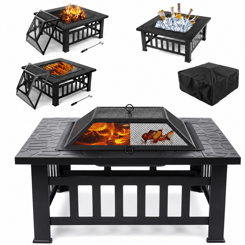 Fire Pit Barbecue Grill Table