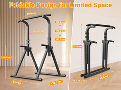 Foldable Power Tower Pull Up Bar Dip Station Bench