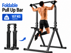 Foldable Power Tower Pull Up Bar Dip Station Bench