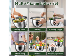Stainless Steel Mixing Bowls with Lids Set