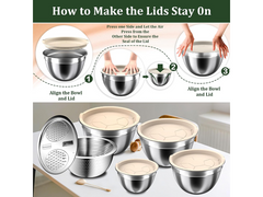 Stainless Steel Mixing Bowls with Lids Set