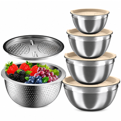 Stainless Steel Mixing Bowls with Lids Set