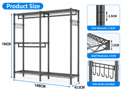 Metal Wardrobe Clothes Rack
