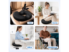 Donut Pillow Orthopedic Memory Foam Seat Cushion – Tailbone Support Black