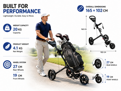 Wheel Golf Trundler Folding Golf Trolley