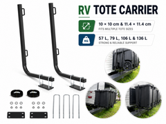 Camper RV Bumper Mount Tote Tank Carrier Rack