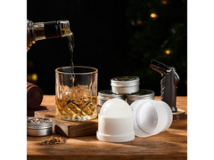 Whiskey Smoker Kit with Torch 6 Wood Chips 2 Glasses