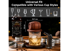 Whiskey Smoker Kit with Torch 6 Wood Chips 2 Glasses