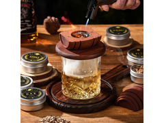 Whiskey Smoker Kit with Torch 6 Wood Chips 2 Glasses