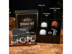 Whiskey Smoker Kit with Torch 6 Wood Chips 2 Glasses