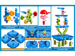 4-Tier Kids Water & Sand Play Table with Water Wheels