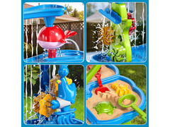 4-Tier Kids Water & Sand Play Table with Water Wheels
