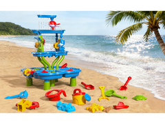 4-Tier Kids Water & Sand Play Table with Water Wheels