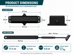 Automatic Door Closer Hydraulic Adjustable Soft Close