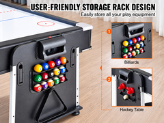 3 in 1 Pool, Air Hockey & Table Tennis
