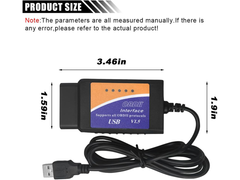 ELM327 OBD2 Scanner USB Android Adapter