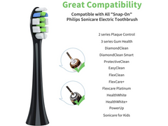 Toothbrush Heads Philips Sonicare W2 Black Replacement