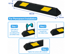 Rubber Parking Wheel Stops 2PCS