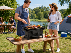 Hibachi Style Cast Iron Charcoal BBQ Grill