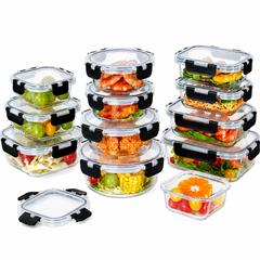 12 Piece Glass Storage Containers with Lids