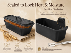 Cast Iron Pot Dutch Oven Loaf Pan with Lid