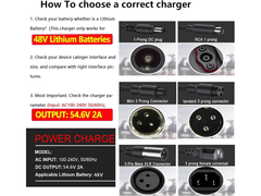 54.6V 2A Electric Scooter Charger