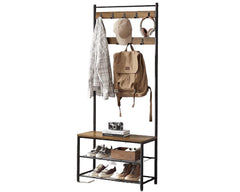 Wooden Coat Rack with Shelves Hooks by VASAGLE