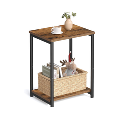 Rustic brown industrial side table