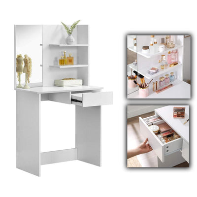 VASAGLE Dressing Table With Mirror