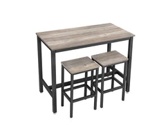Modern Bar Table Stool Set Greige & Black