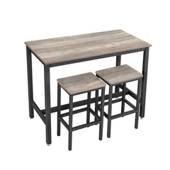 Modern Bar Table Stool Set Greige & Black