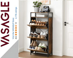 Shoe Rack Storage with 3 Compartments
