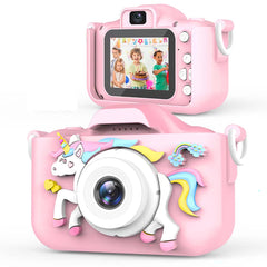 Pink unicorn kids camera