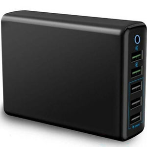 5 port usb charger black