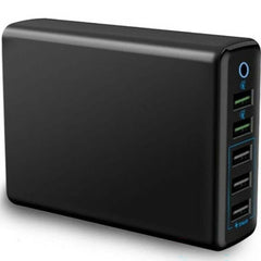 5 port usb charger black