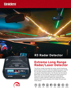 Uniden R3 Radar Detector Extreme Range Laser Radar Detection w/ GPS