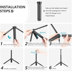 2-Pack Dimmable 5600K USB LED Video Light with Adjustable Tripod Stand