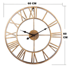 Big Retro Wrought Iron Wall Clock Roman Numerals
