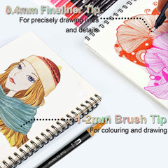 Watercolor Marker Pens Dual Tip 60pcs