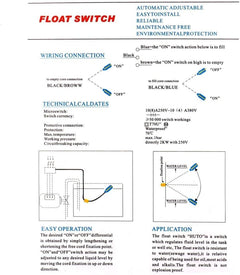 Water Level Pump Control - Automatic Float Switch