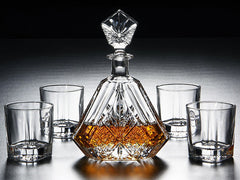 Whiskey Decanter with 6 Glasses