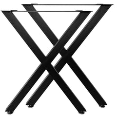 X shape metal table legs black
