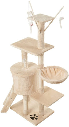 Cat Tree With Scratching Posts Perches, Basket Lounger And Ladder - The Shopsite