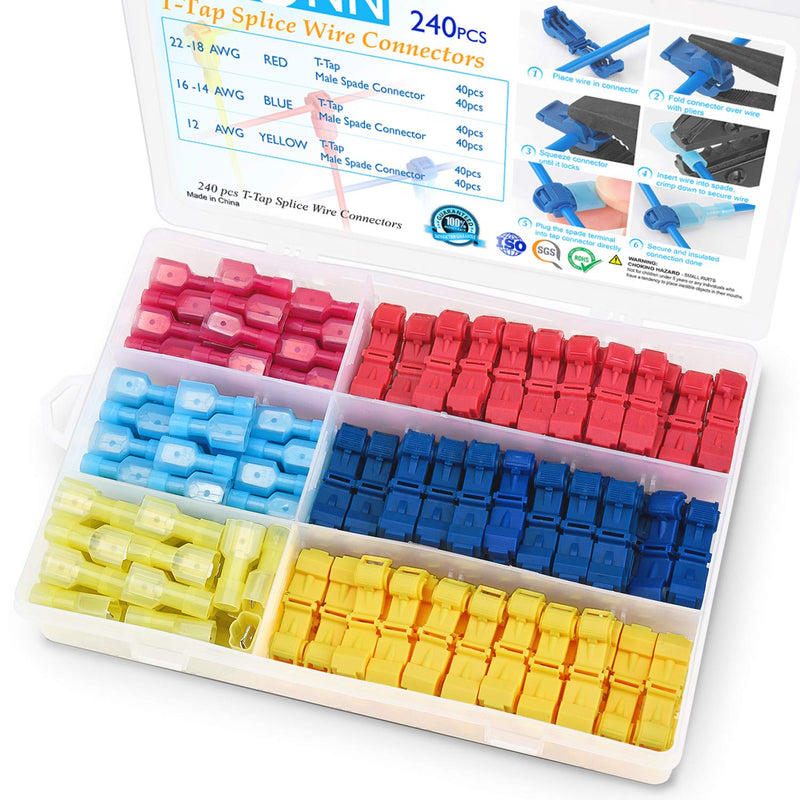 240Pc Waterproof Auto Car Electrical Wire Connector Terminal Plug Set
