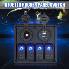 12V 24V Rocker Switch Panel 4 Way - The Shopsite